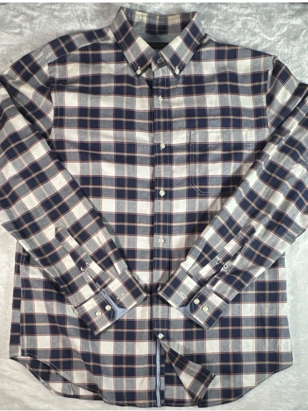 Banana Republic Tailored Slim Fit Plaid Oxford Button Down Shirt Men’s Large